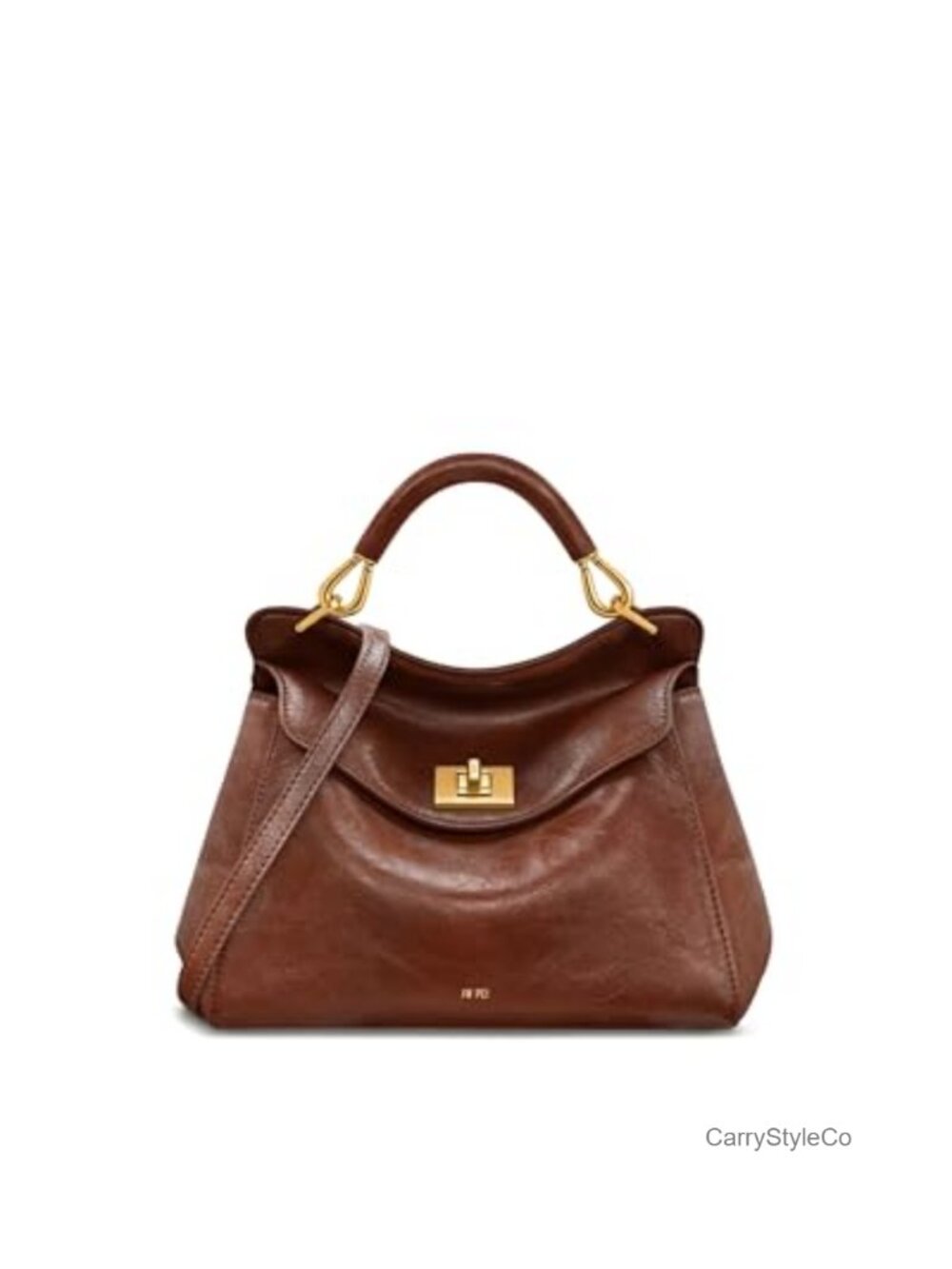 Vegan Leather Satchel Top-Handle Crossbody Handbag Adjustable Strap